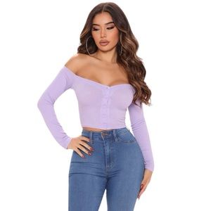 Lilac off shoulder top